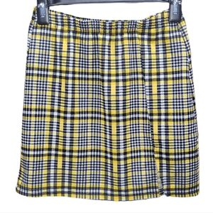 SHEIN Plaid pull-on skirt w/slit size M